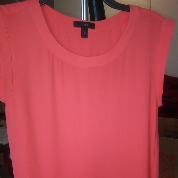J. Crew Orange sleeveless blouse. - Picture 2 of 4